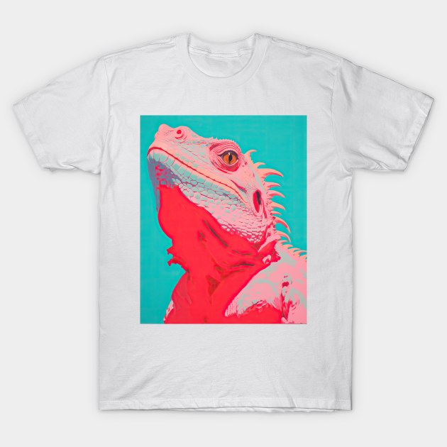Iguana Duotone Neon T-Shirt by DustedDesigns